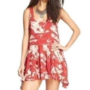 Free People Scarlet and Ivory Floral Mini Dress